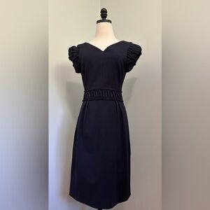 Maje 🇫🇷 Beautiful Navy Dress with Ruched Sleeves